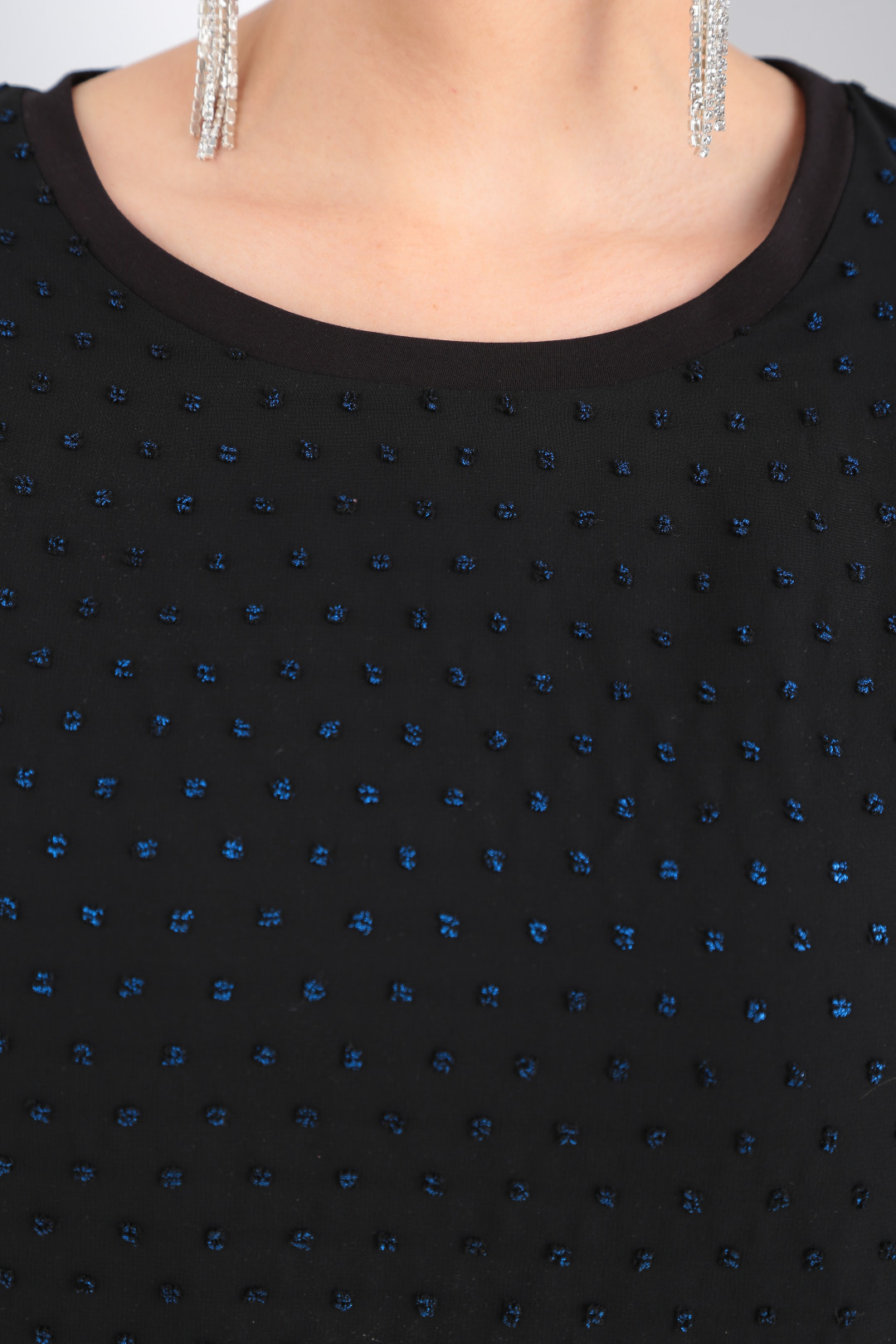 Блузка GRATTO 4020 черный с синим декором