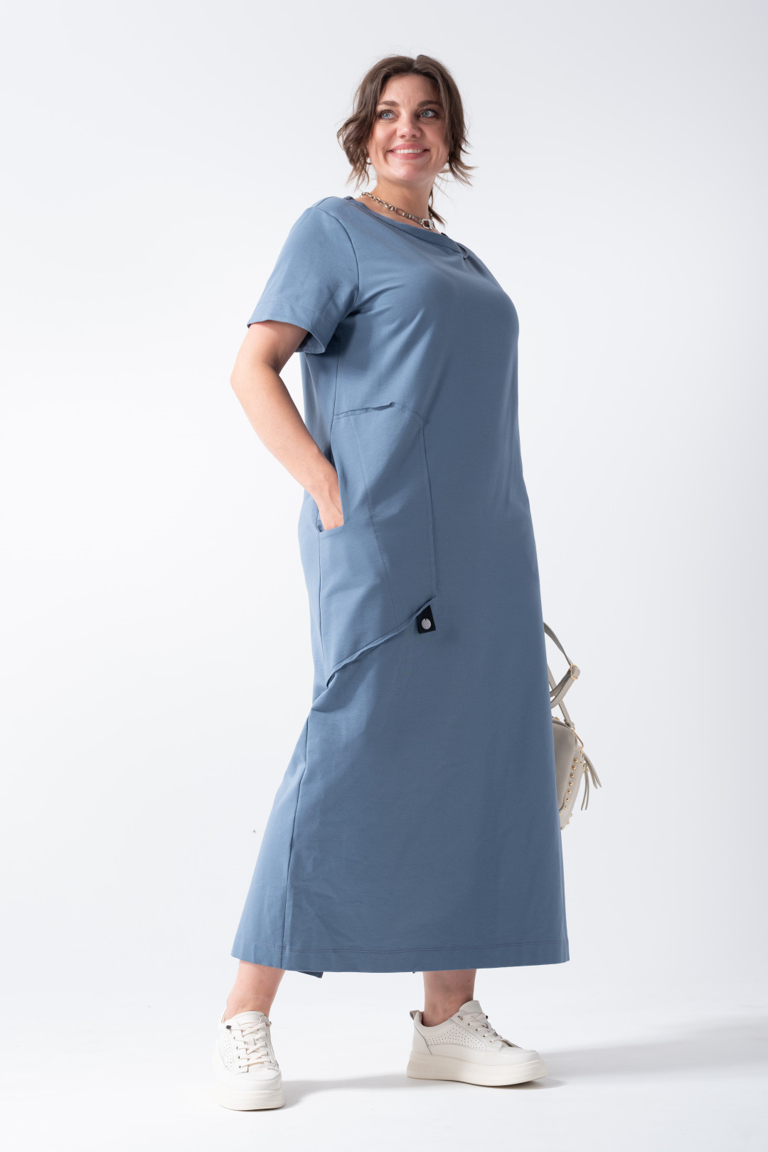Платье GRATTO 8331 серо-голубой