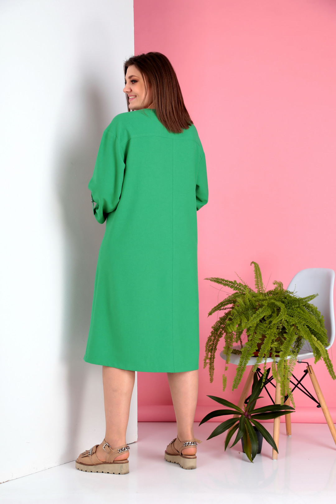 Платье Ивелта плюс ИВ-1790 зеленый