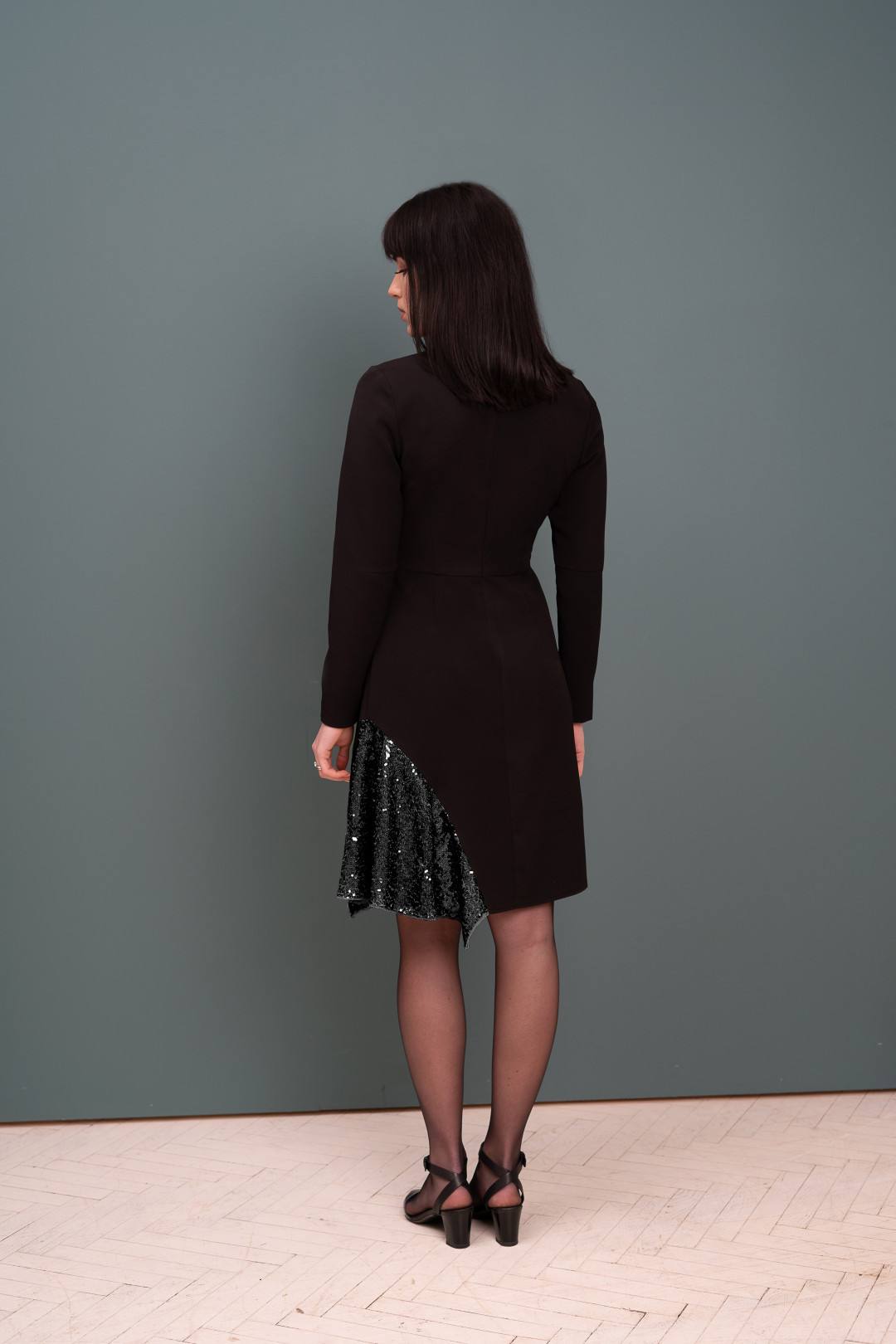 Платье JRSy 2099 черные пайетки