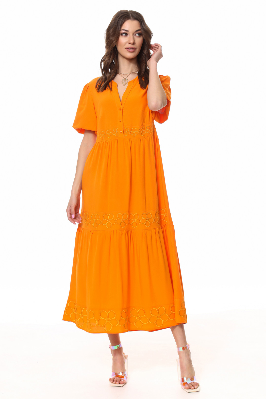 Платье Kaloris 2010-1 оранжевый