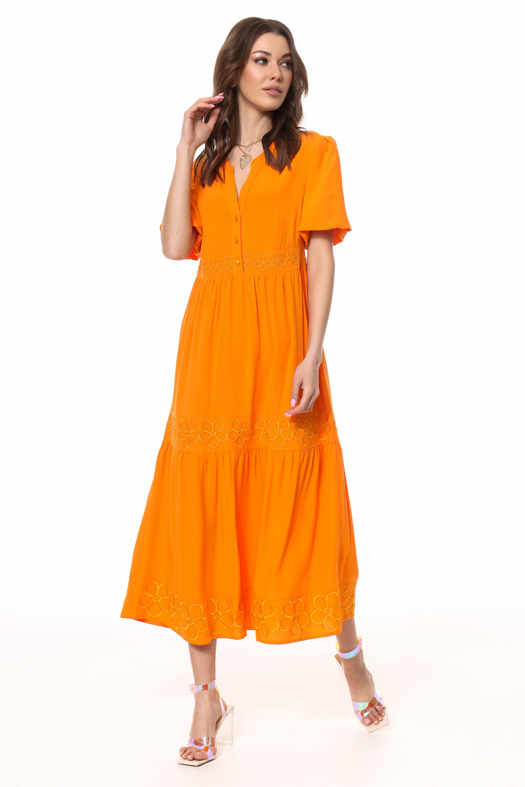 Платье Kaloris 2010-1 оранжевый