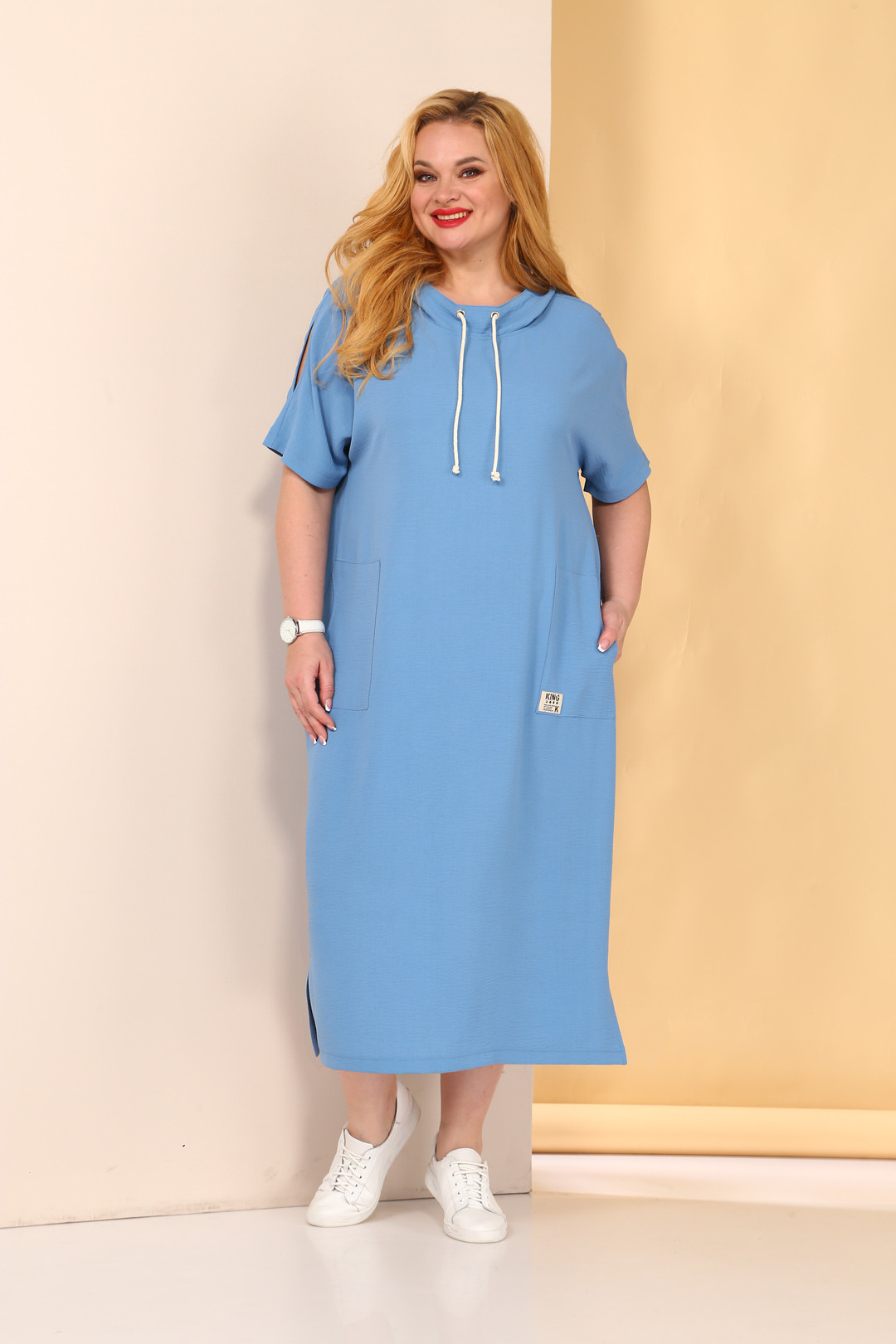 Платье Карина Делюкс М-1013 голубой