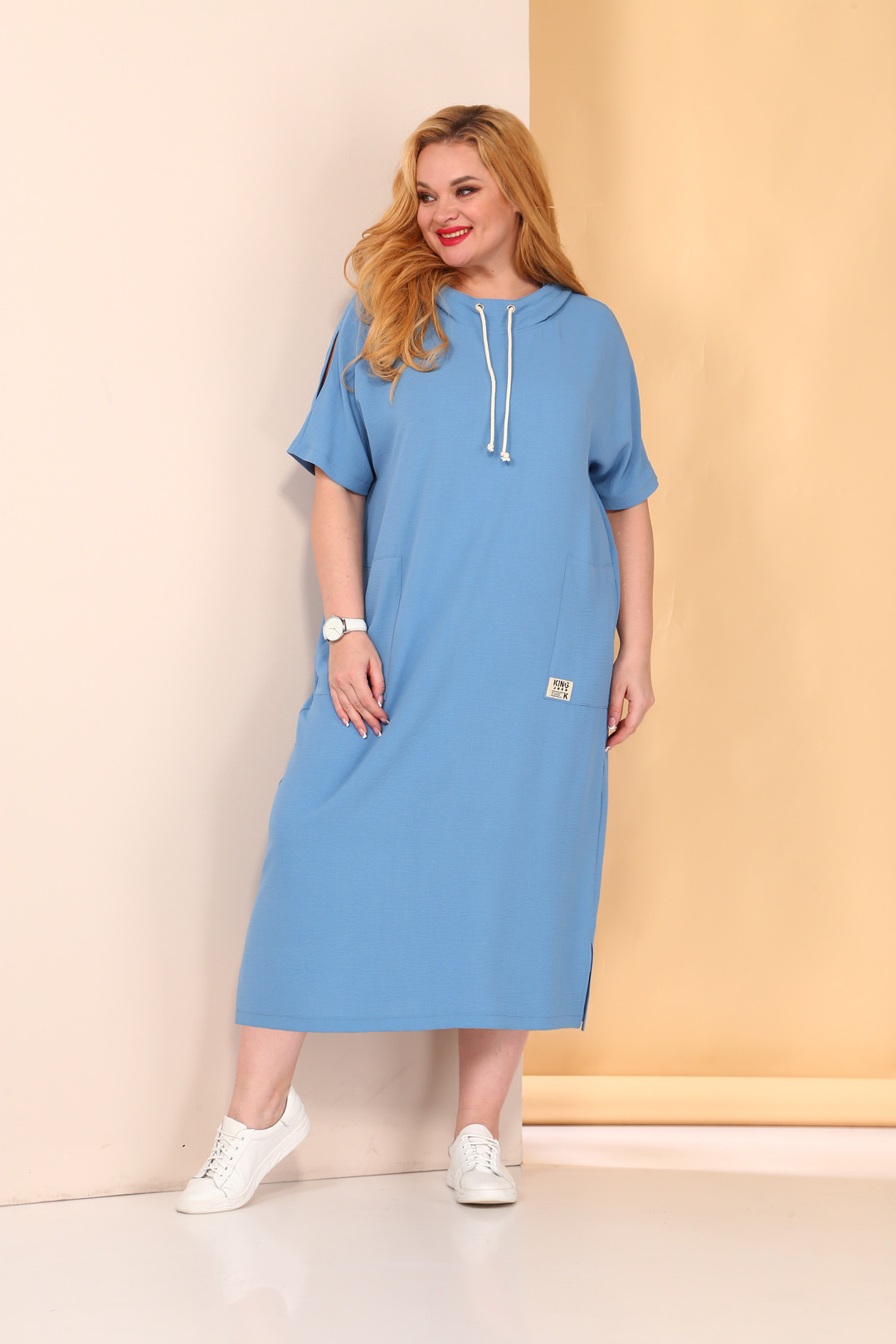 Платье Карина Делюкс М-1013 голубой