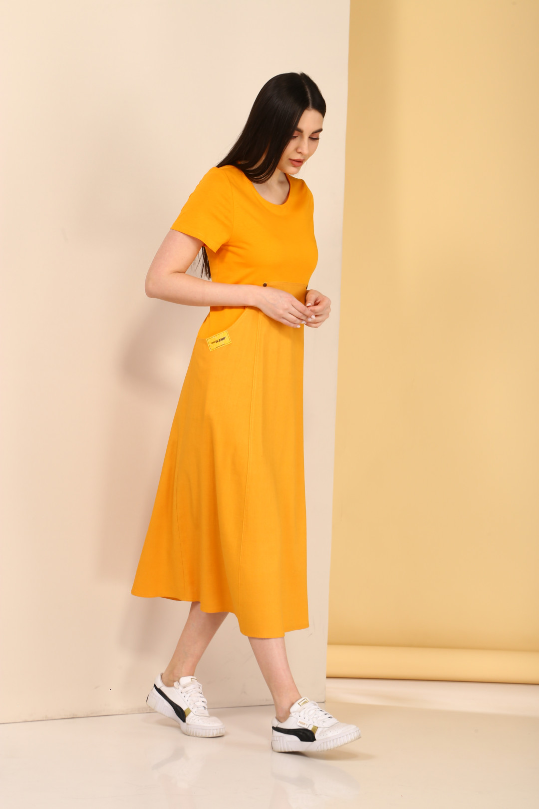 Платье Карина Делюкс М-1025 оранжевый