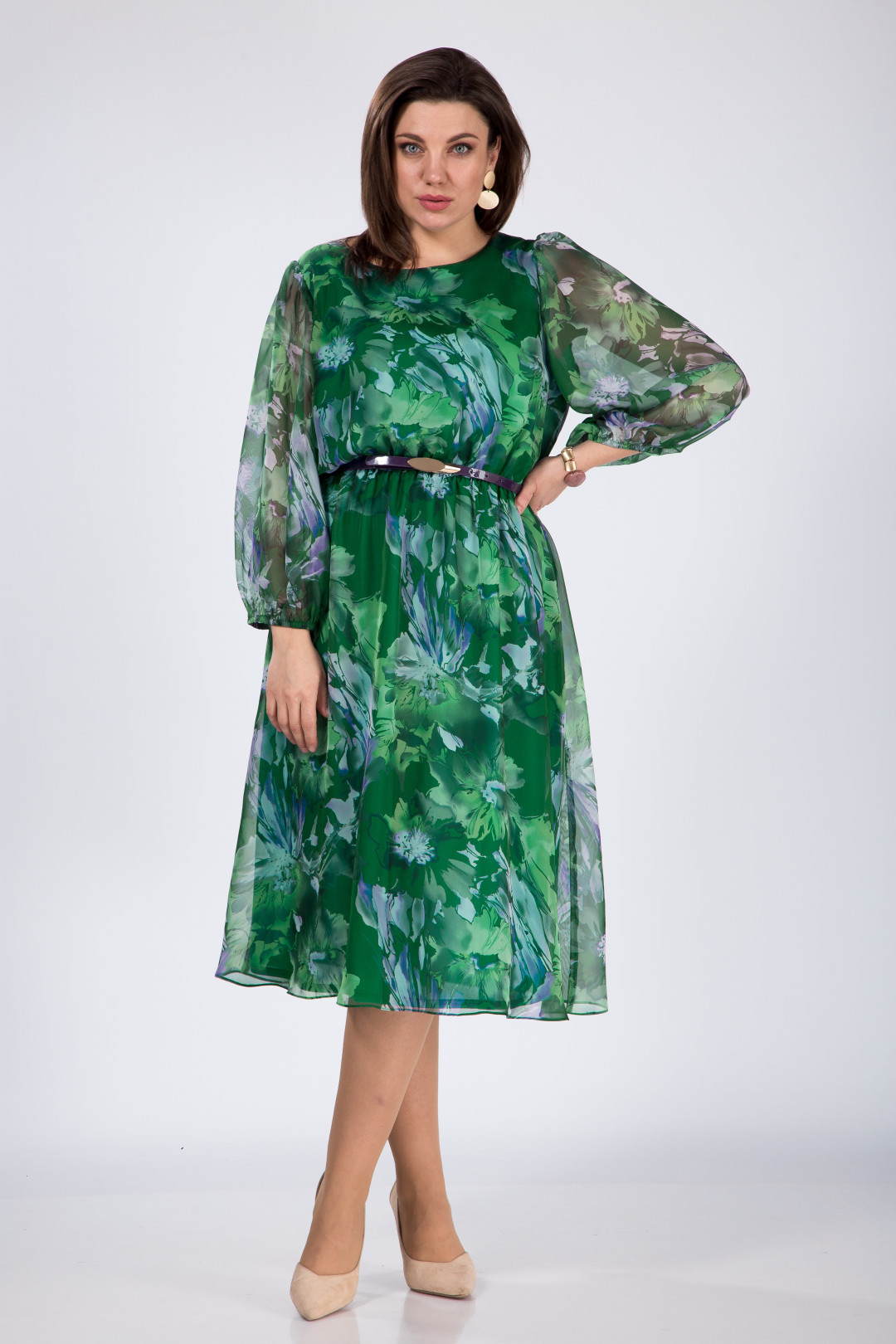 Платье Карина Делюкс М-1068 зеленый