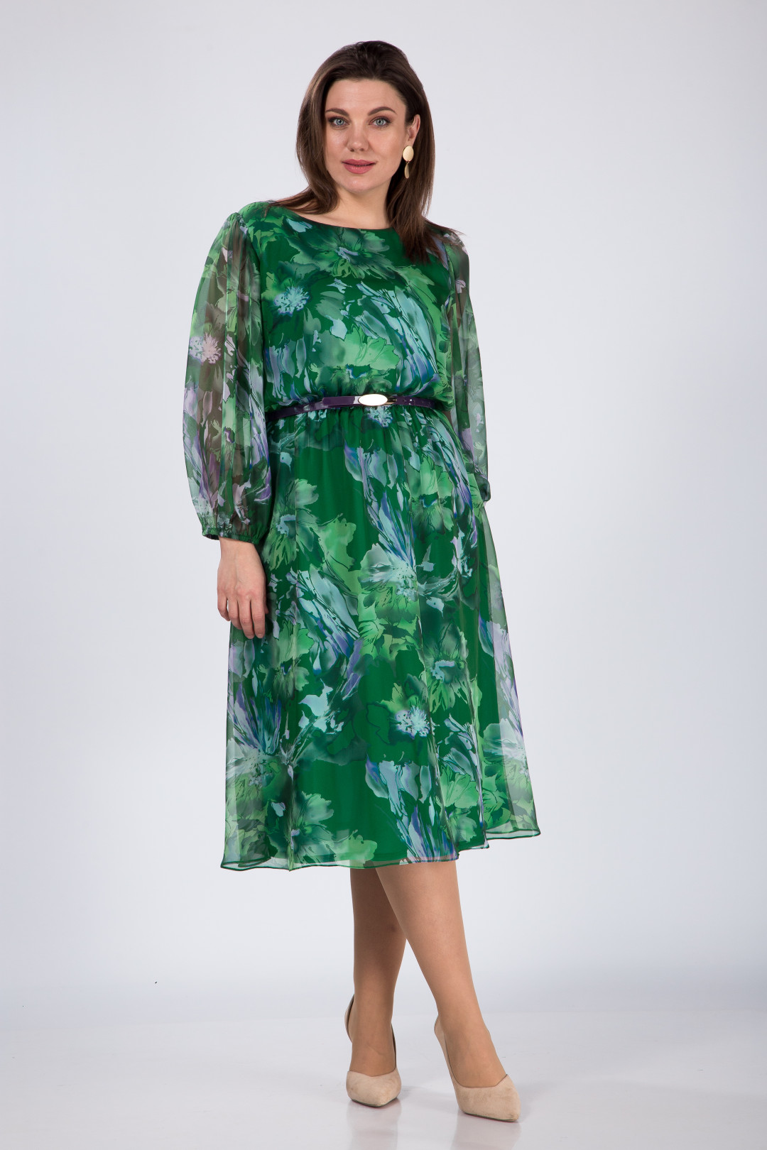 Платье Карина Делюкс М-1068 зеленый