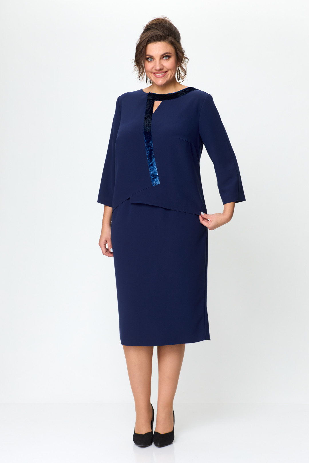 Платье Карина Делюкс М-1201 синий
