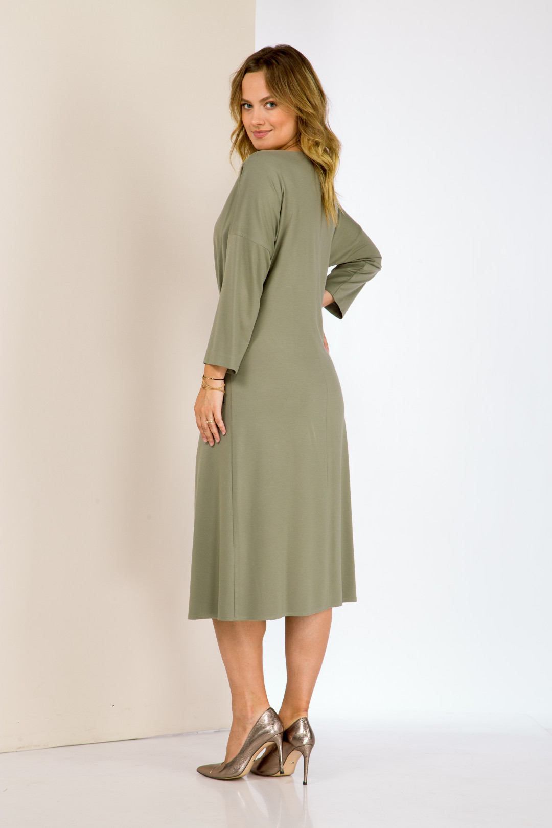 Платье Карина Делюкс В-314-1 оливковый