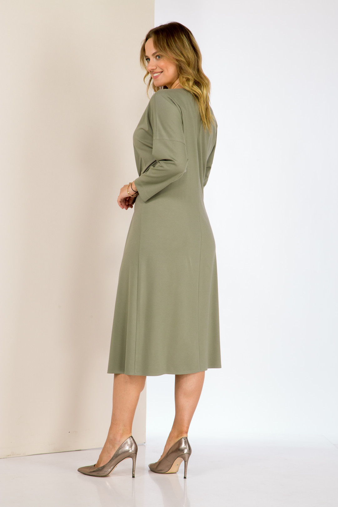 Платье Карина Делюкс В-314-1 оливковый
