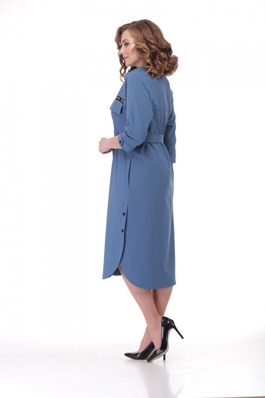 Платье Карина Делюкс В-325 серо-голубой