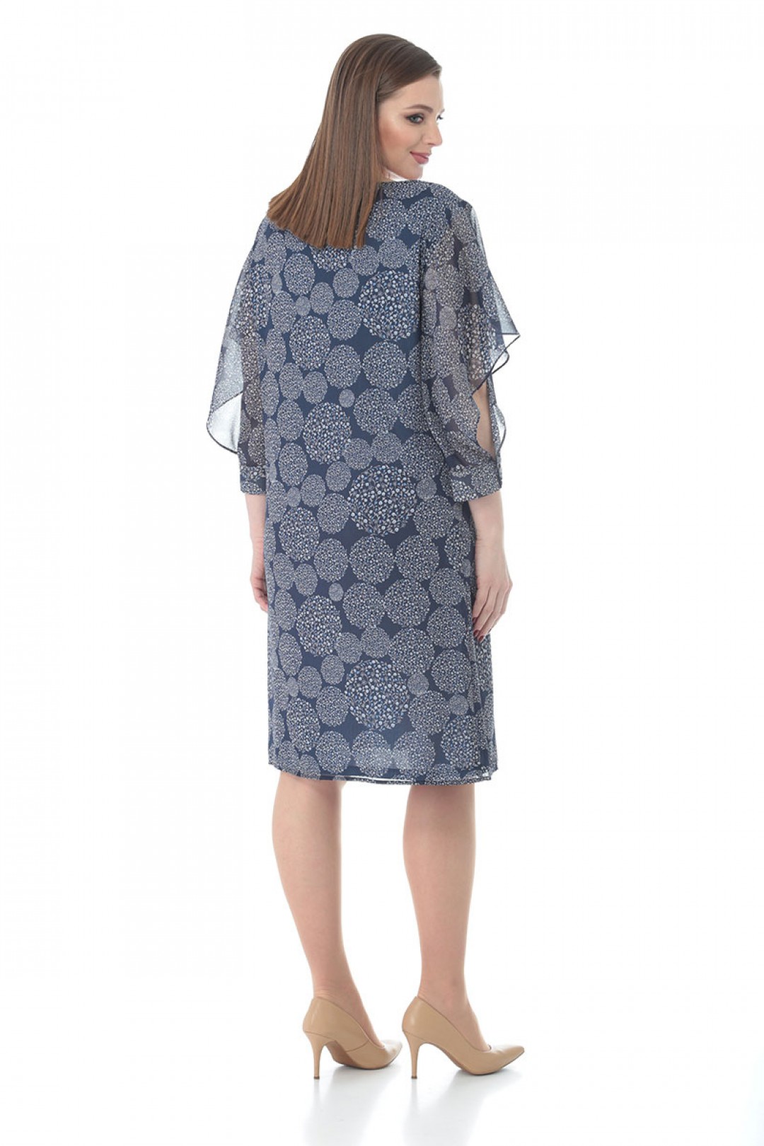 Платье Карина Делюкс В-398 тёмно-синий