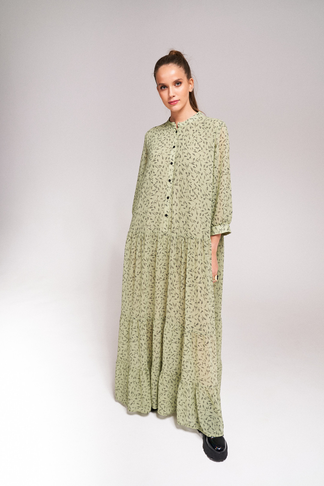 Платье KaVari 1008 зеленый принт