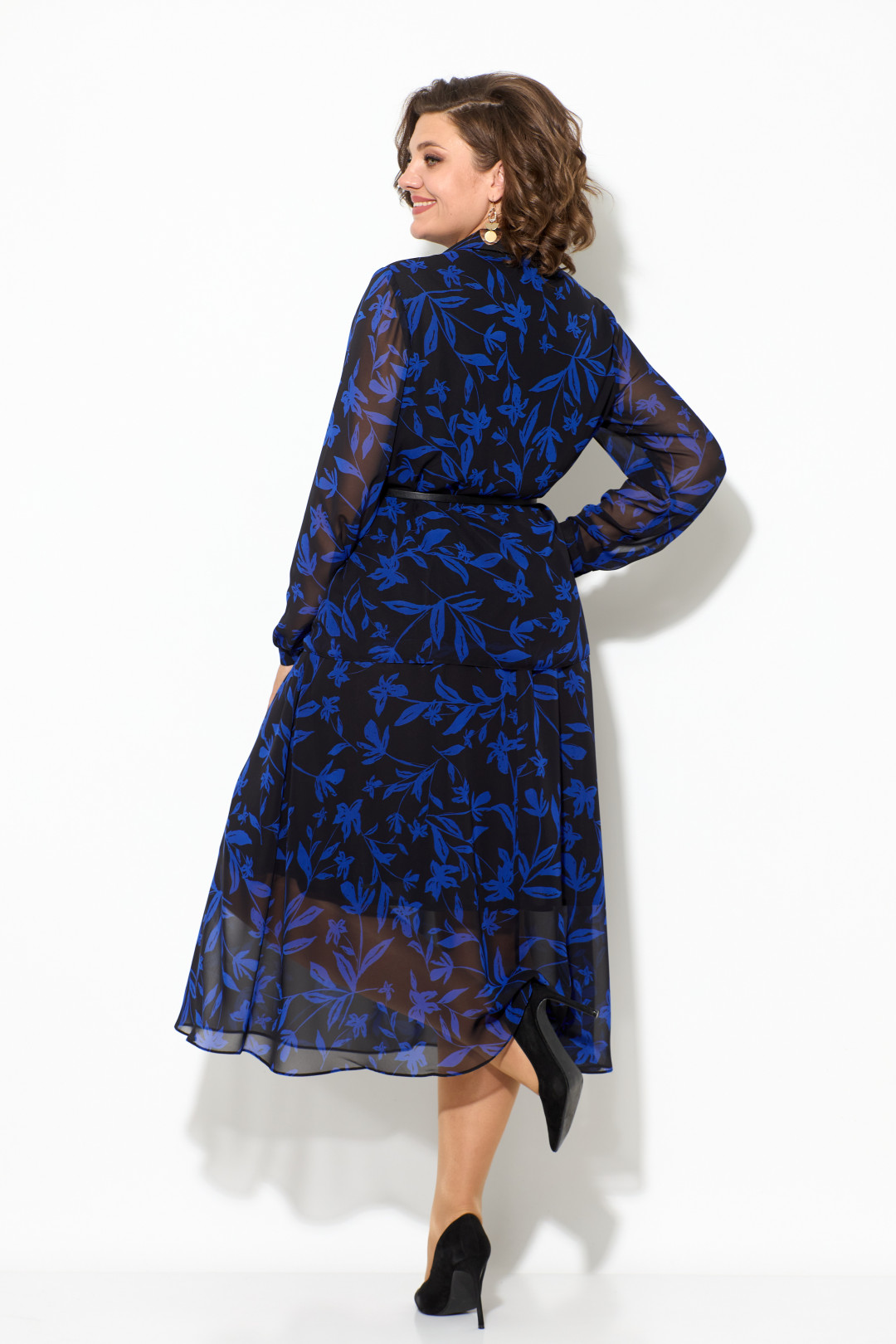 Платье Кокетка и К 1070 синий+черный