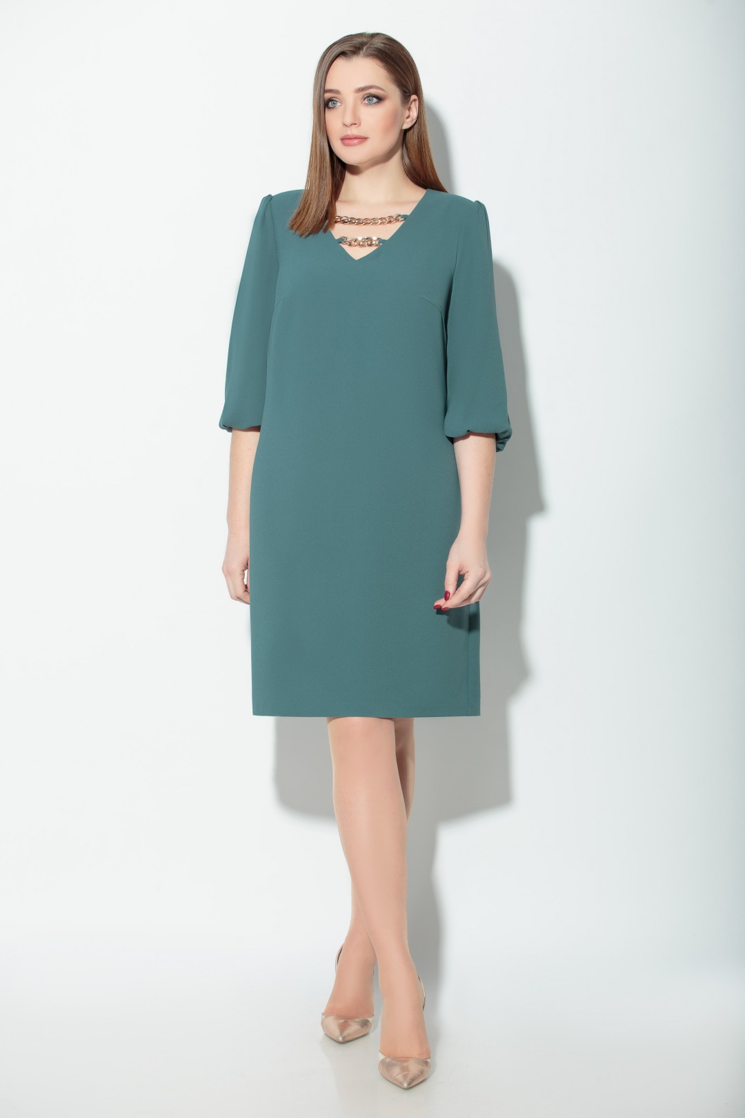 Платье Кокетка и К 825-1 серо-зеленый