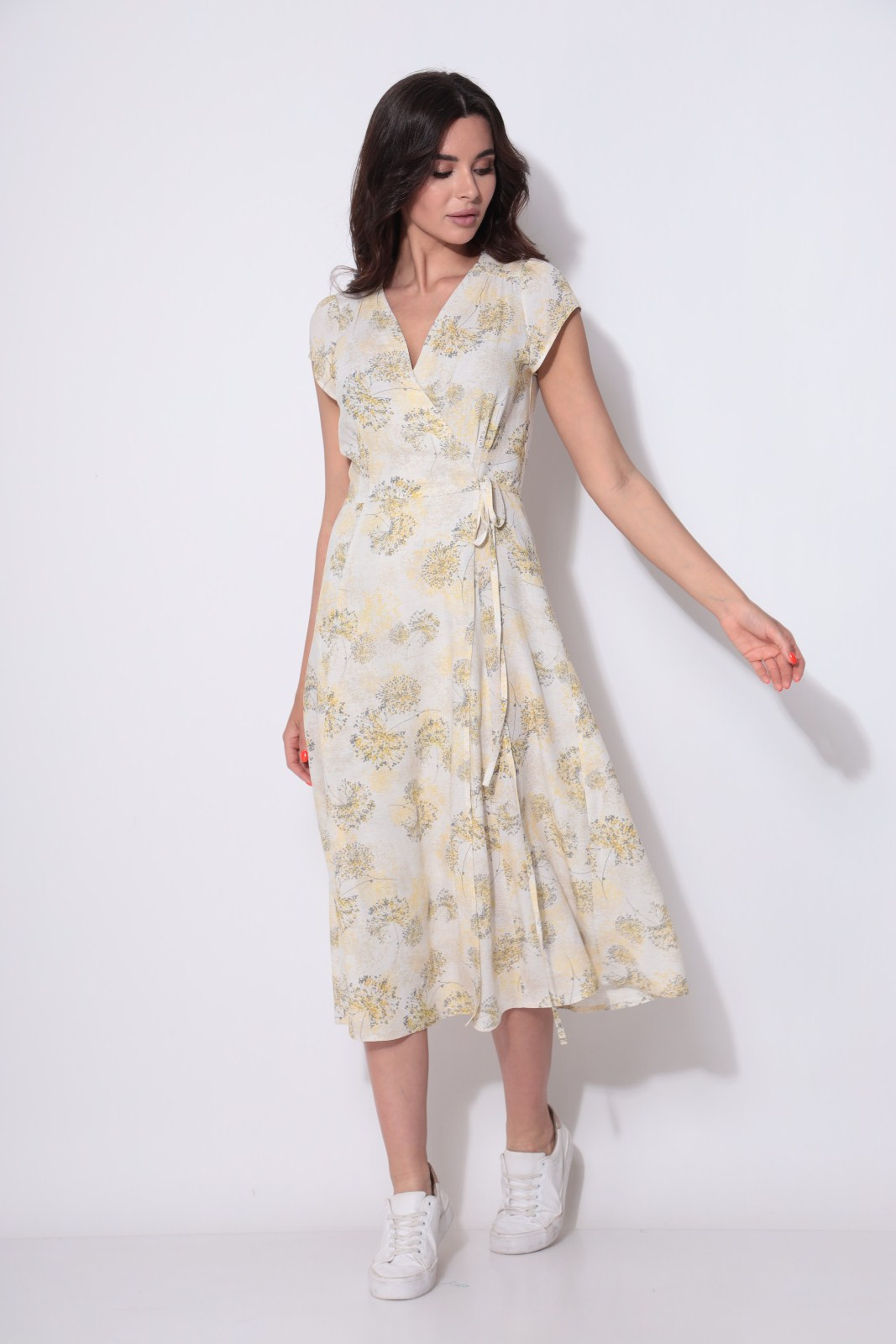 Платье Кокетка и К 951-1 белый+желтый