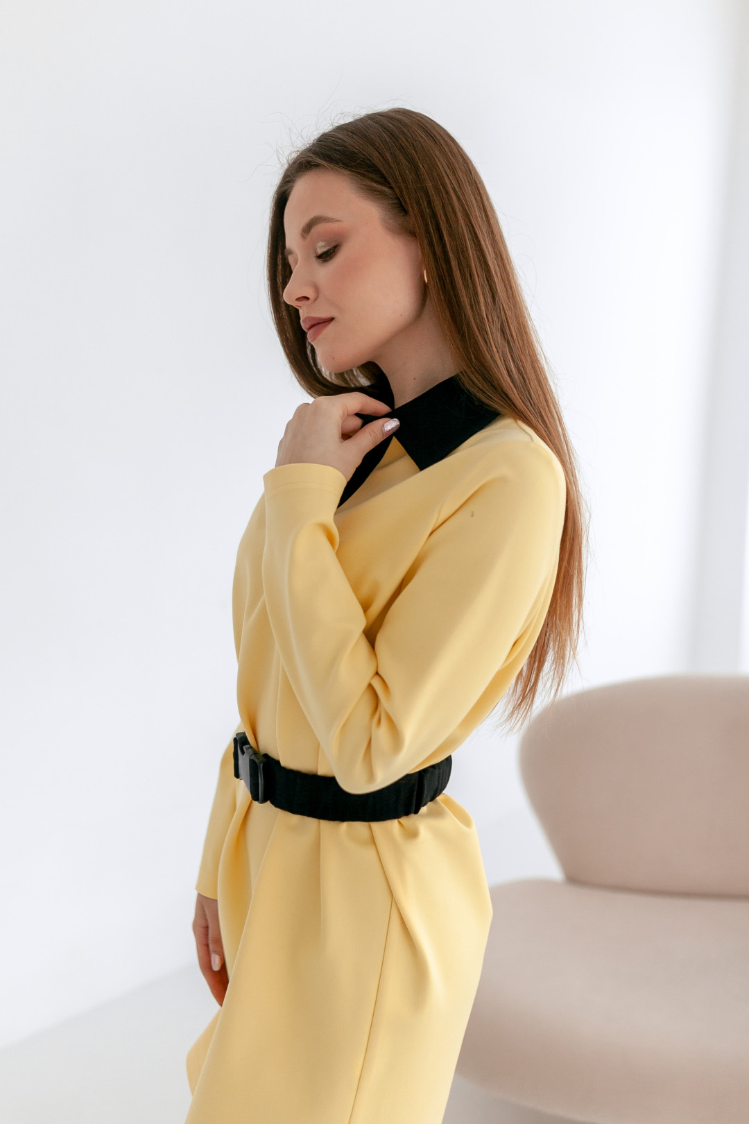 Платье KRASA 292-22 желтый с черным
