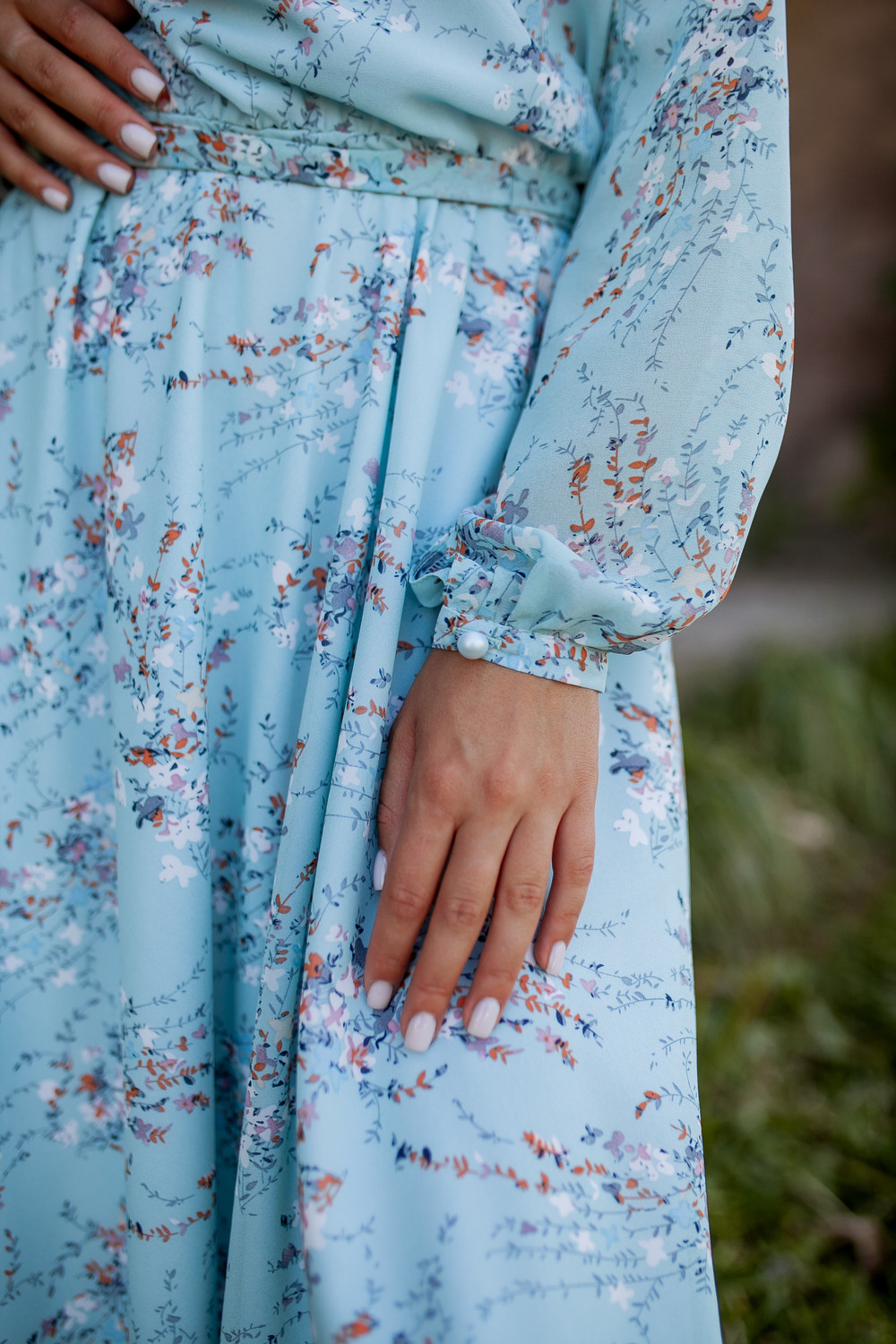 Платье KRASA М185-22 бирюзовый в цветы