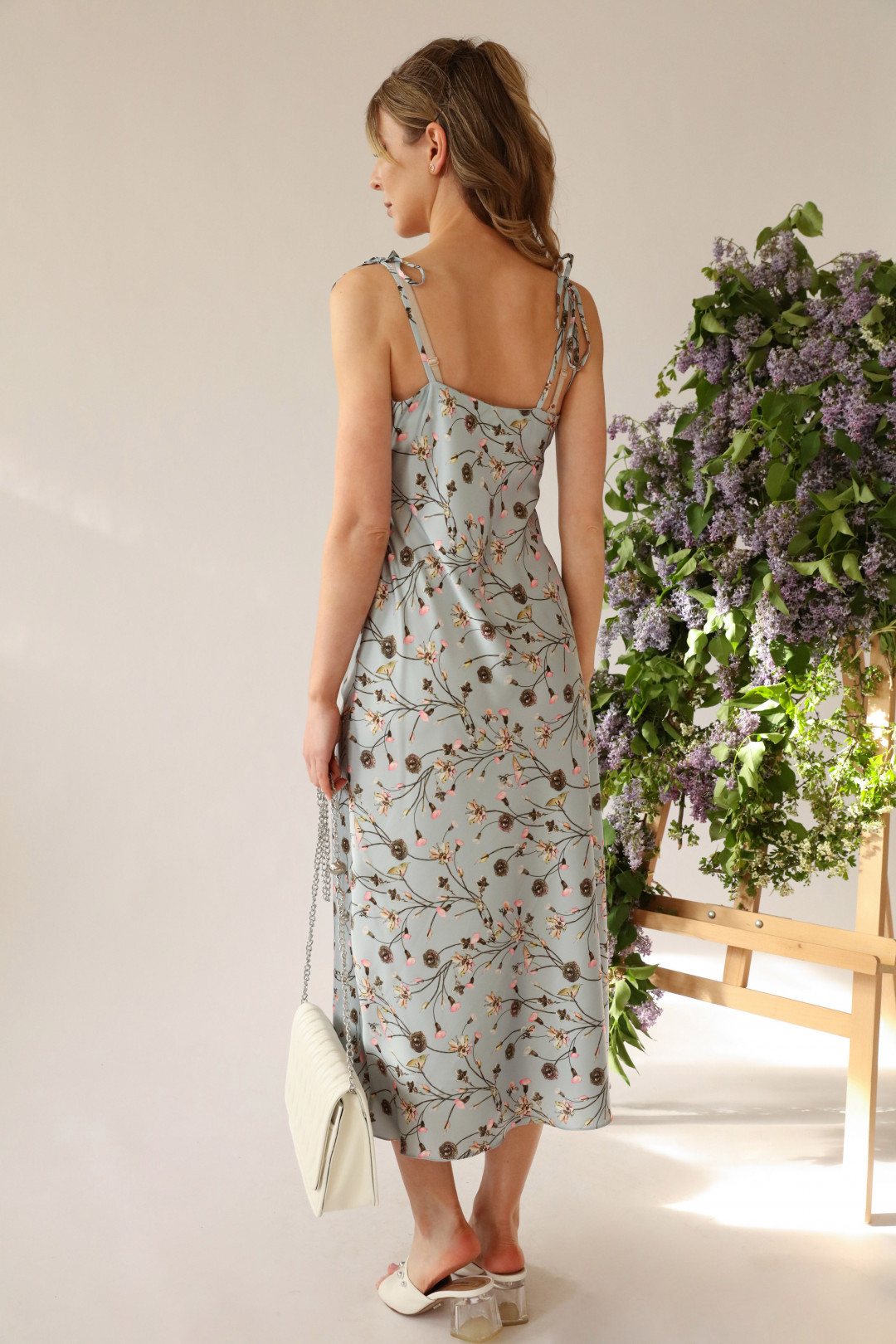 Платье Лаборатория Моды ВИ 3082 Серый, цветочный принт