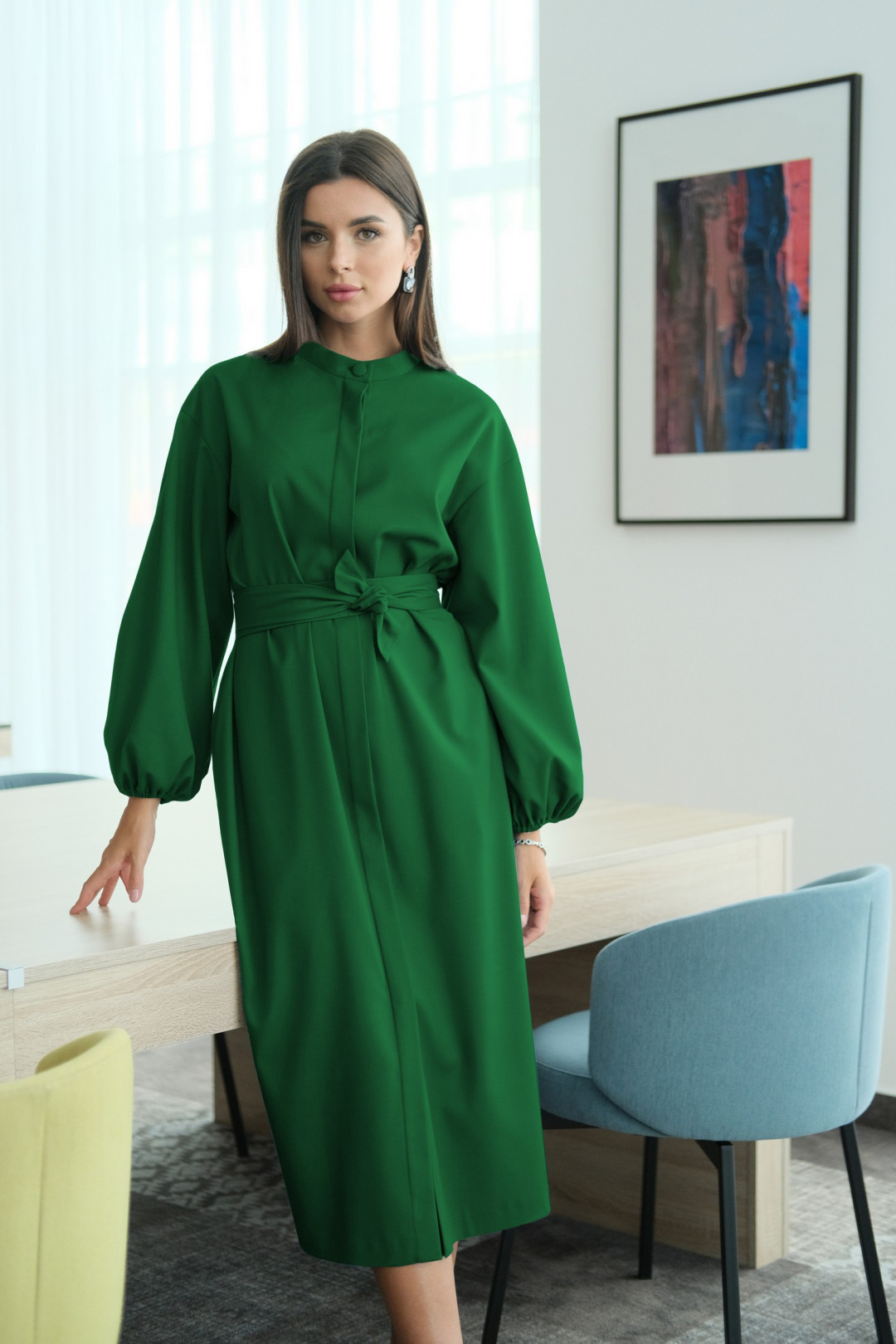 Платье ЛадисЛайн 1266 зеленый