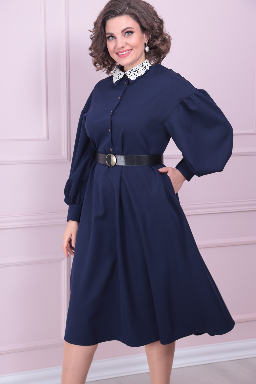Платье ЛадисЛайн 1377 темно-синий