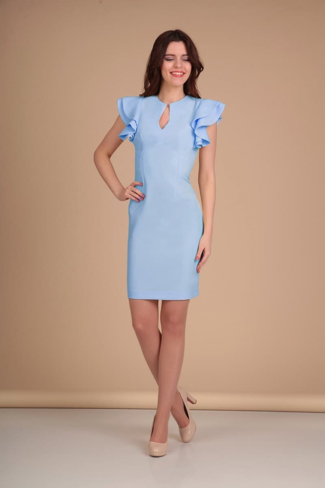 Платье LadyLine 417-голубой