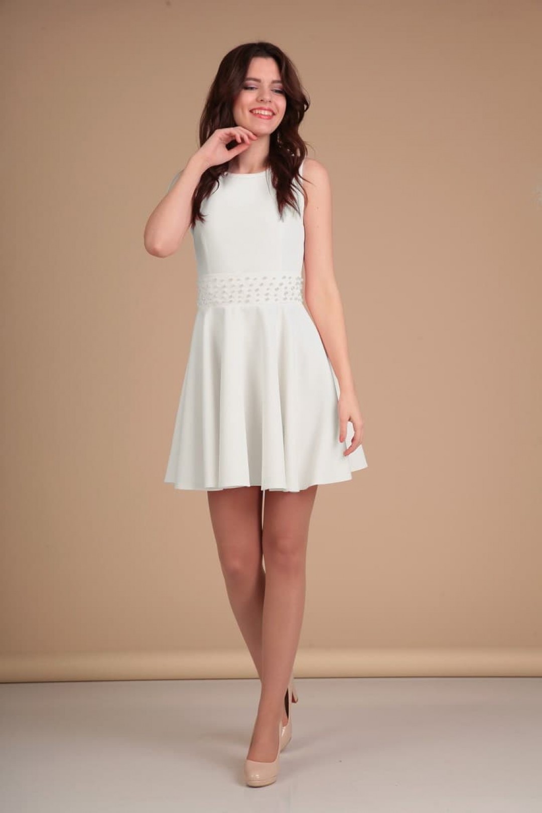 Платье LadyLine 423-молочный