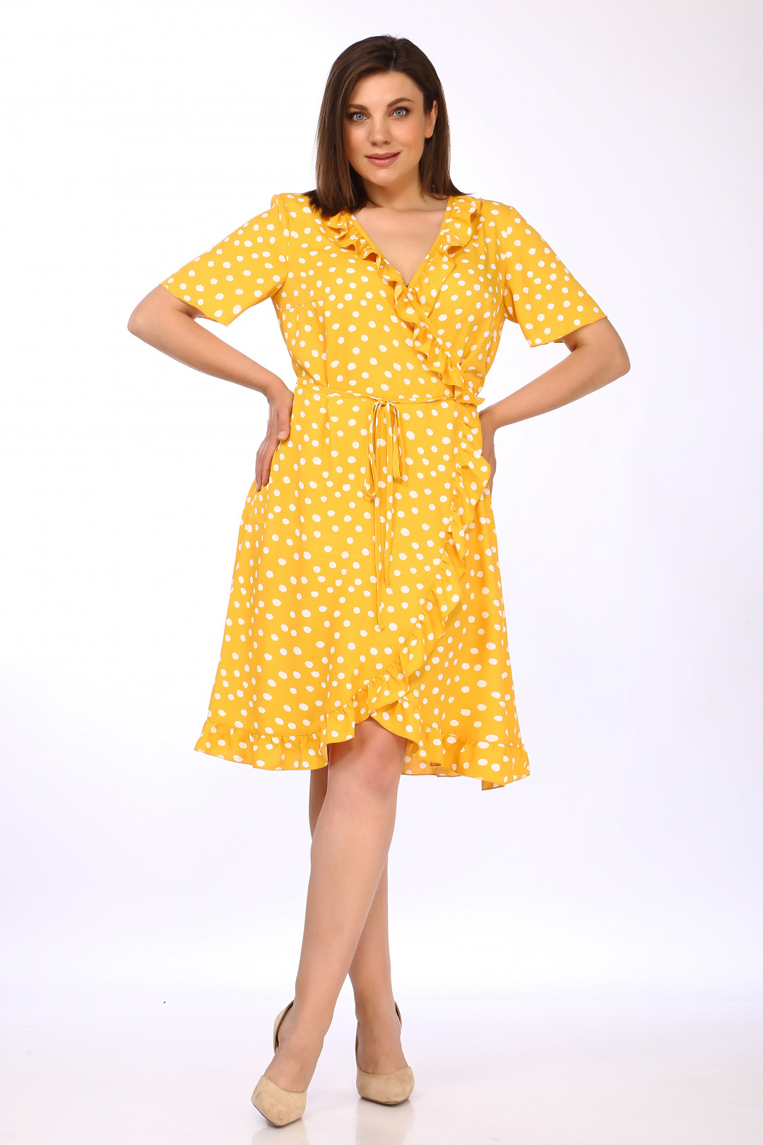 Платье LadySecret 3698 желтый+горошек