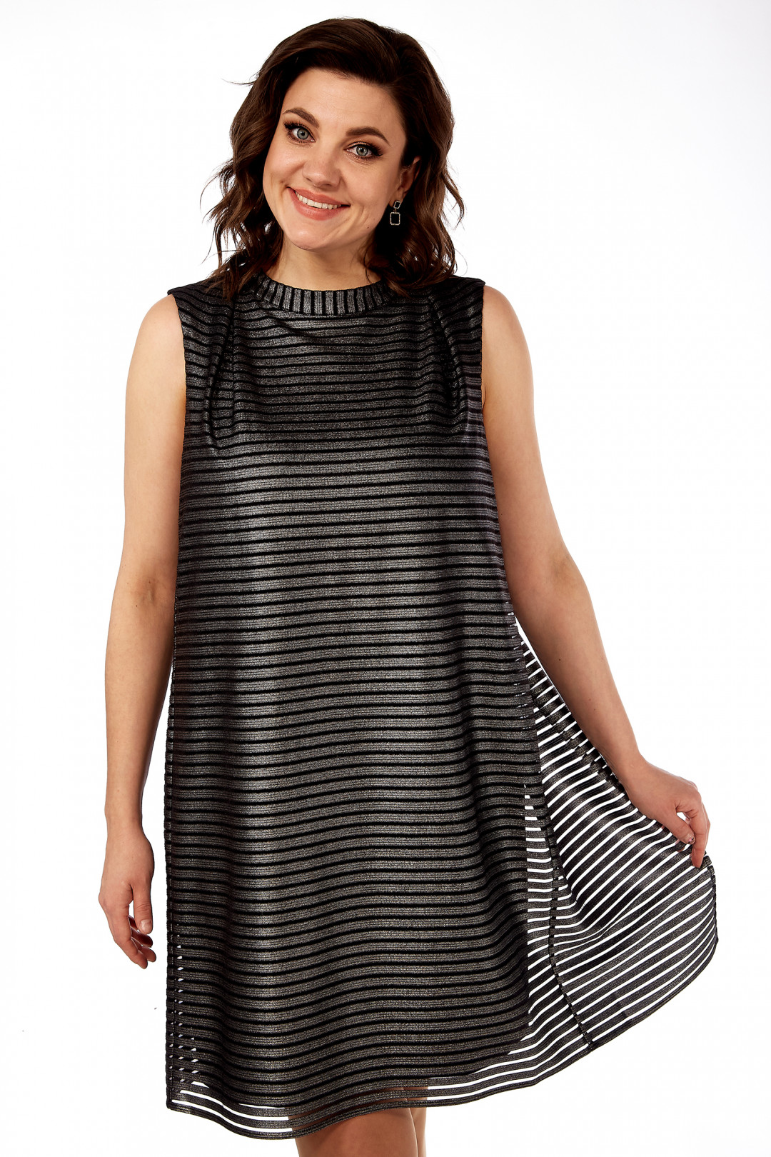 Платье LadyStyleClassic 1094/2 серый с черным