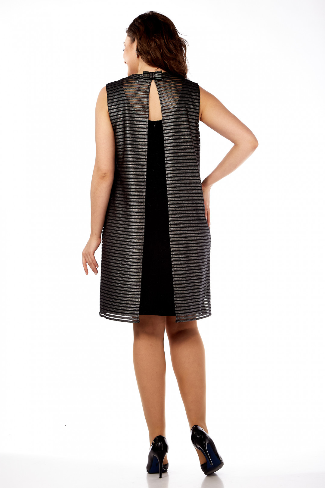 Платье LadyStyleClassic 1094/2 серый с черным