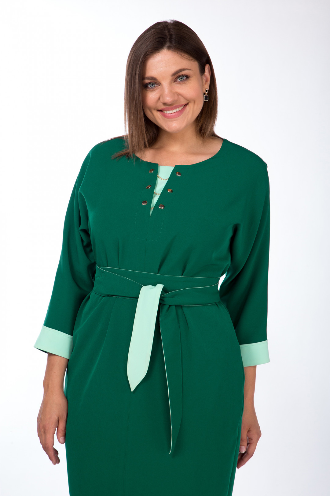 Платье LadyStyleClassic 1232/5 зеленые тона