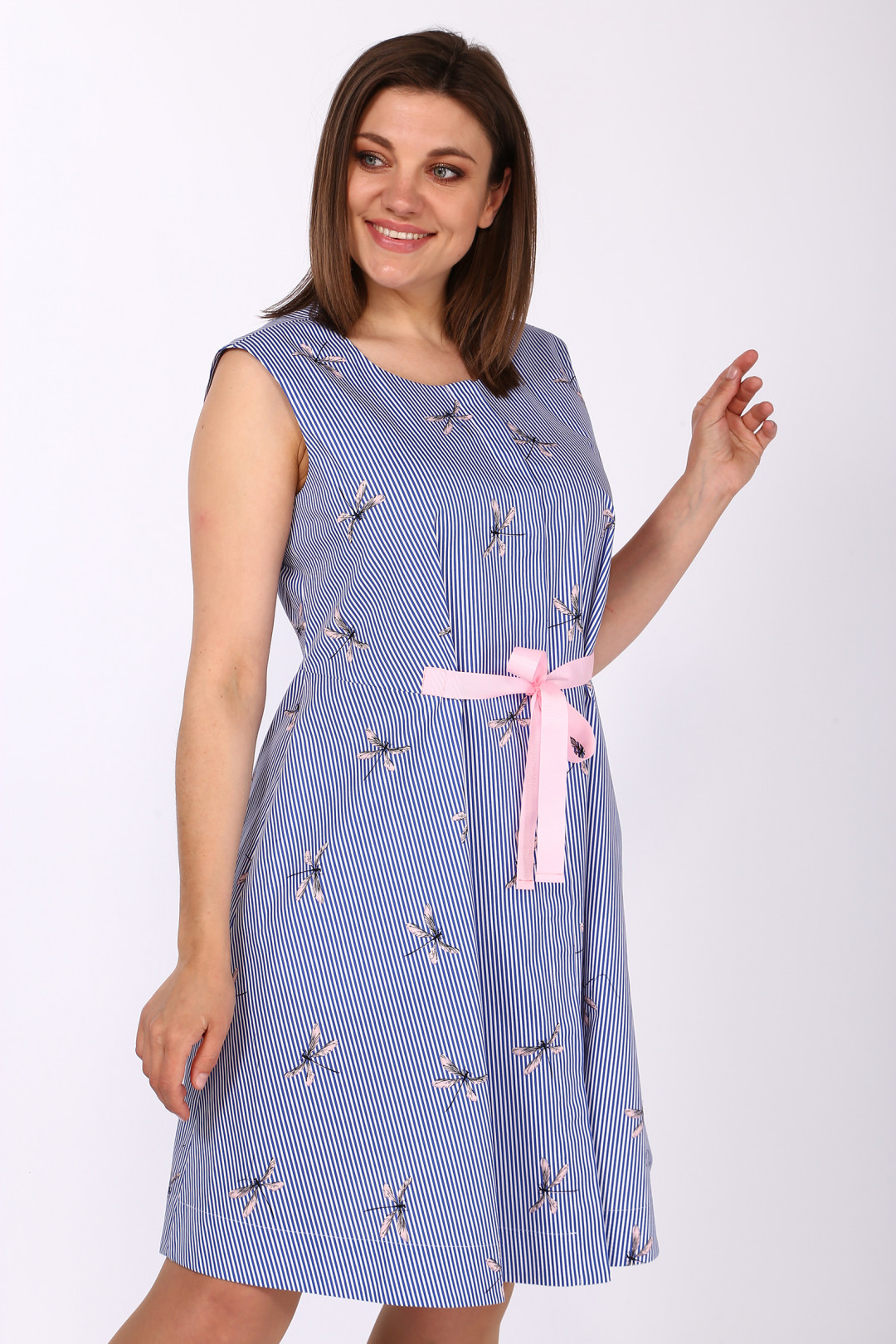 Платье LadyStyleClassic 1278 Синий с розовым
