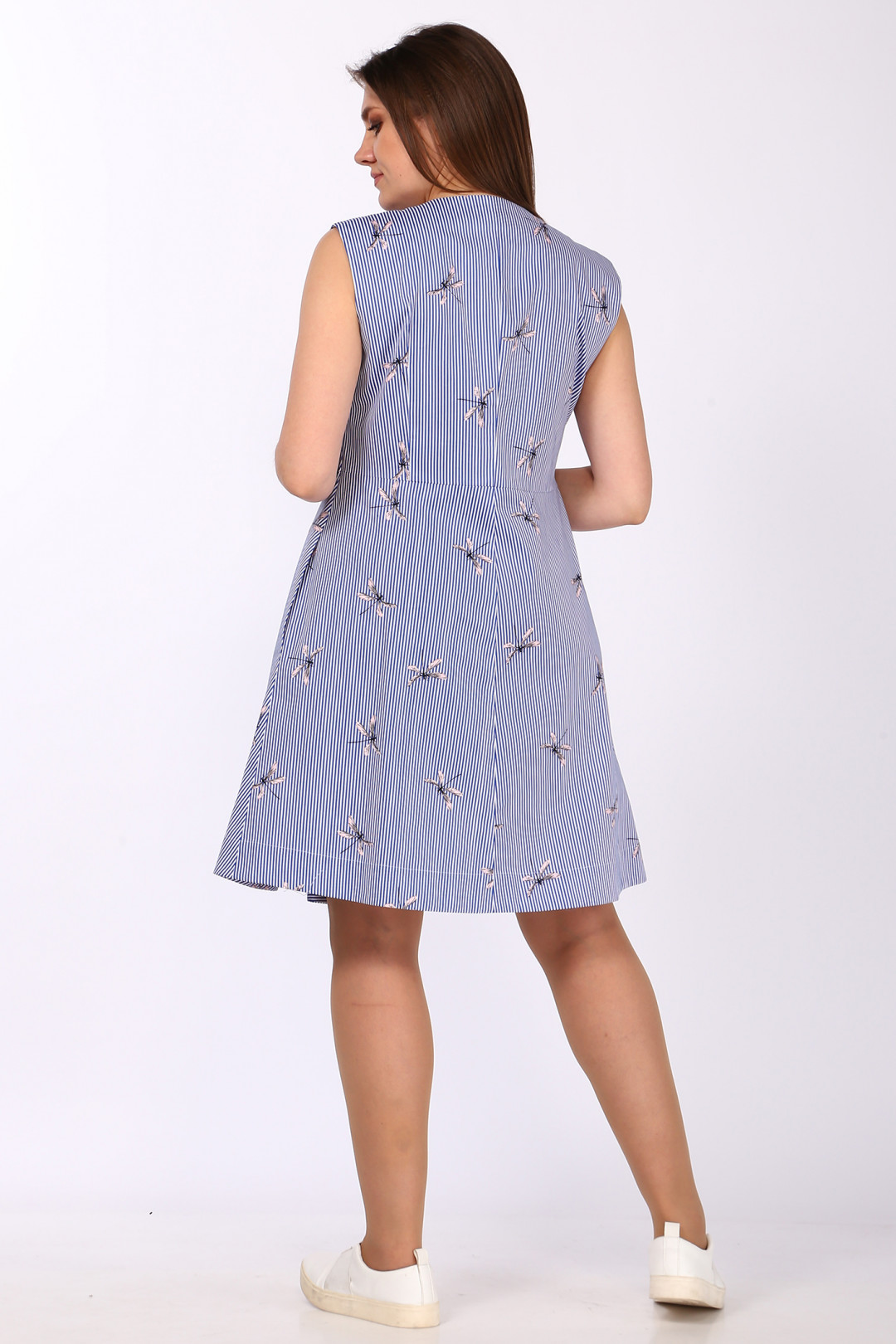 Платье LadyStyleClassic 1278 Синий с розовым