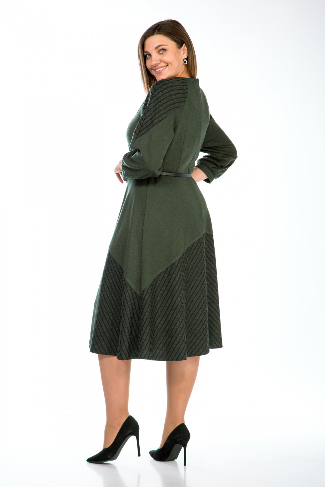 Платье LadyStyleClassic 1642 зеленые тона