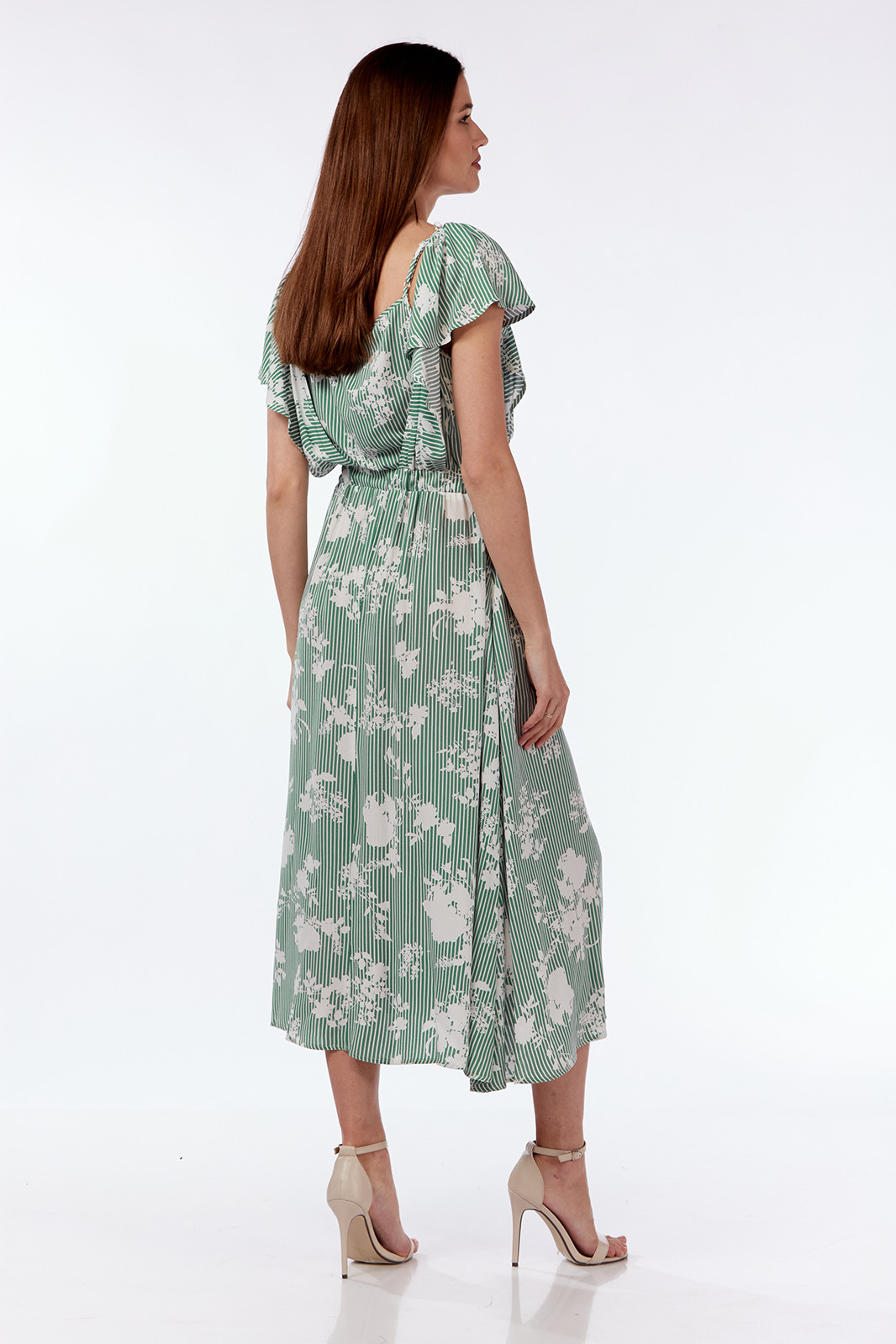 Платье LadyStyleClassic 1898 Зеленый с молочным