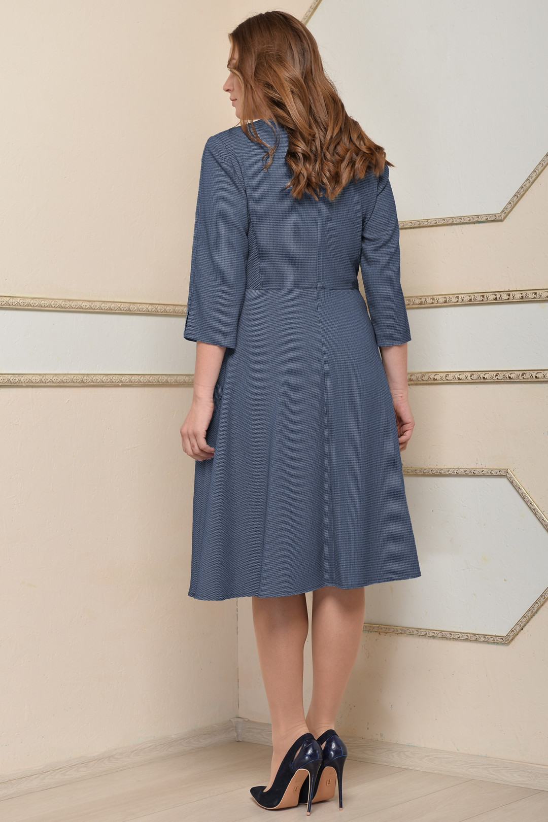 Платье LadyStyleClassic 1943/8 синие тона