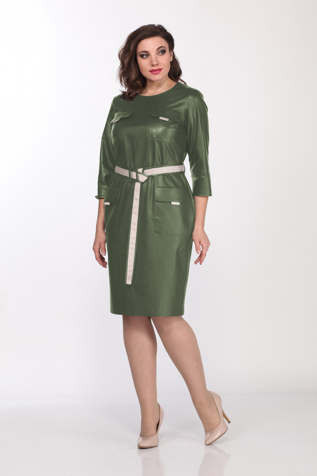 Платье LadyStyleClassic 1970/5 зеленые тона