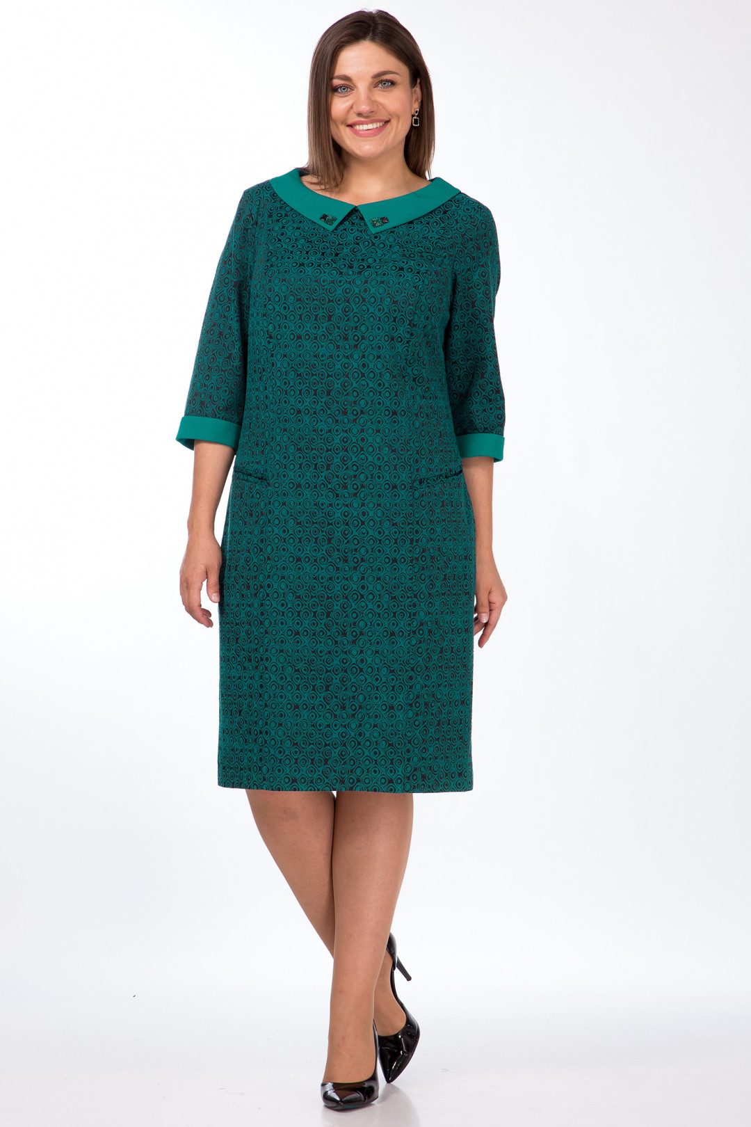 Платье LadyStyleClassic 669 зеленые тона
