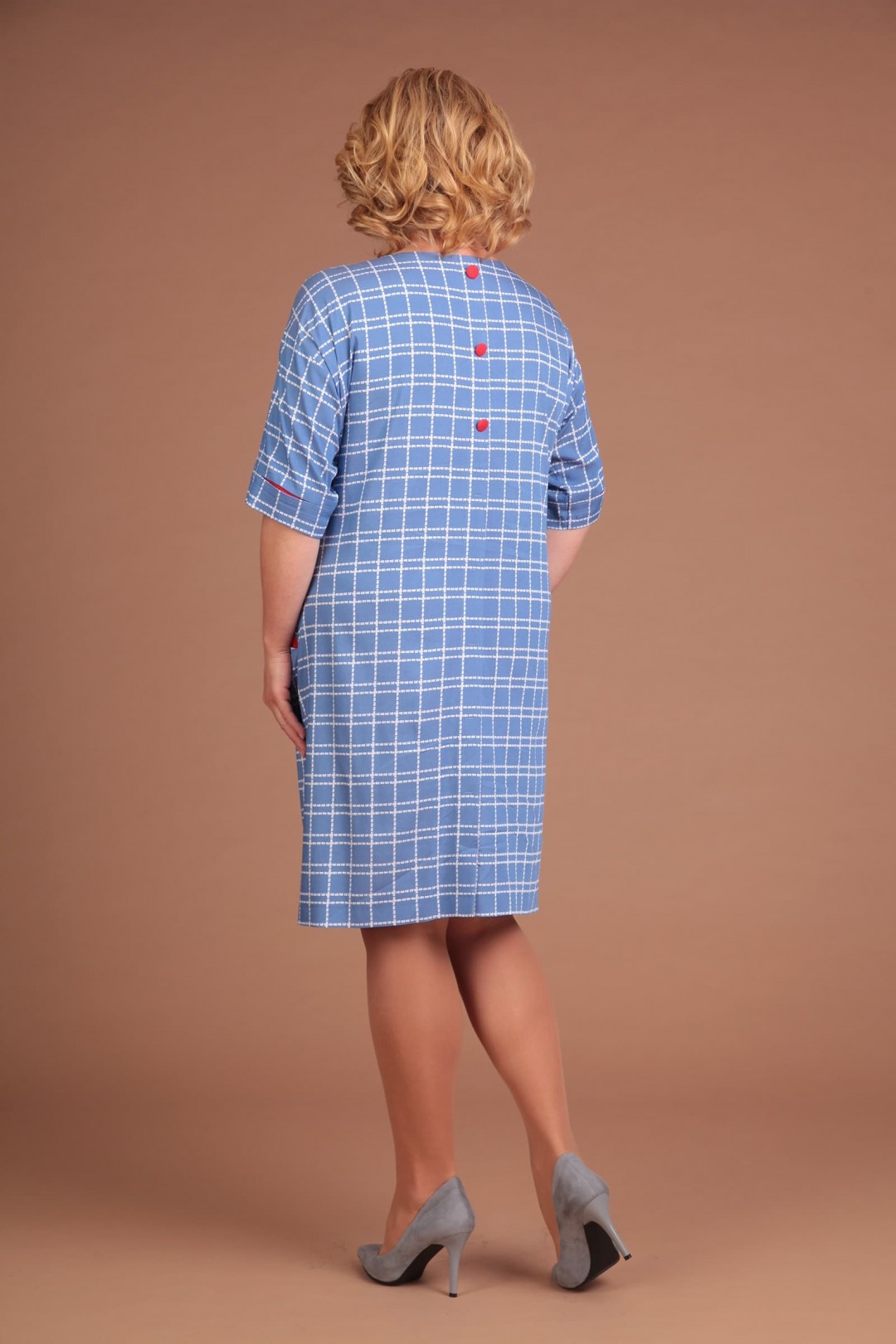 Платье LadyStyleClassic 926 голубой+белый