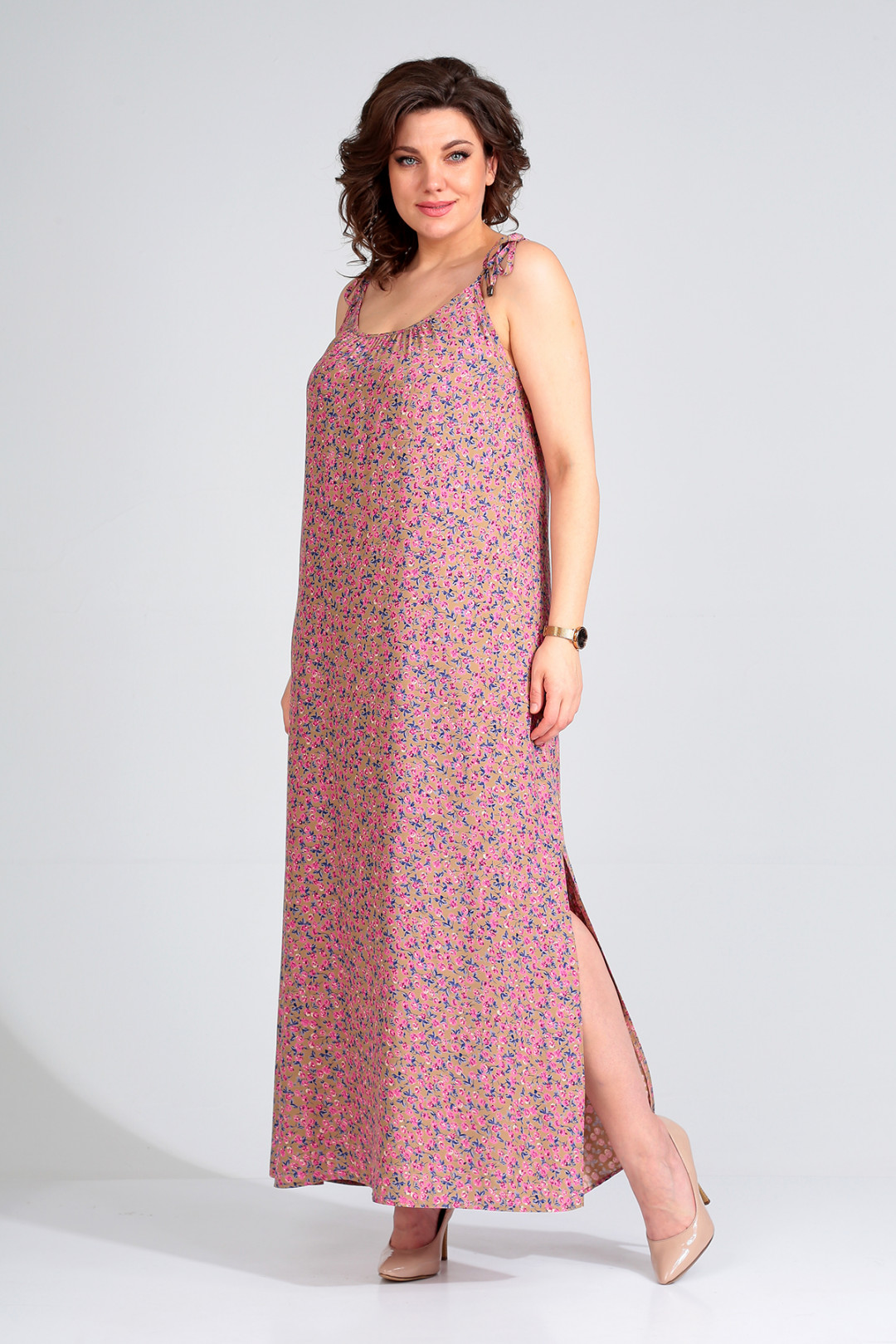 Платье Лиона-Стиль 749 розово-бежевый