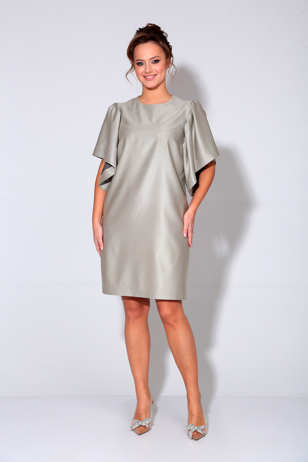 Платье Лиона-Стиль 870 бежево-серебристый