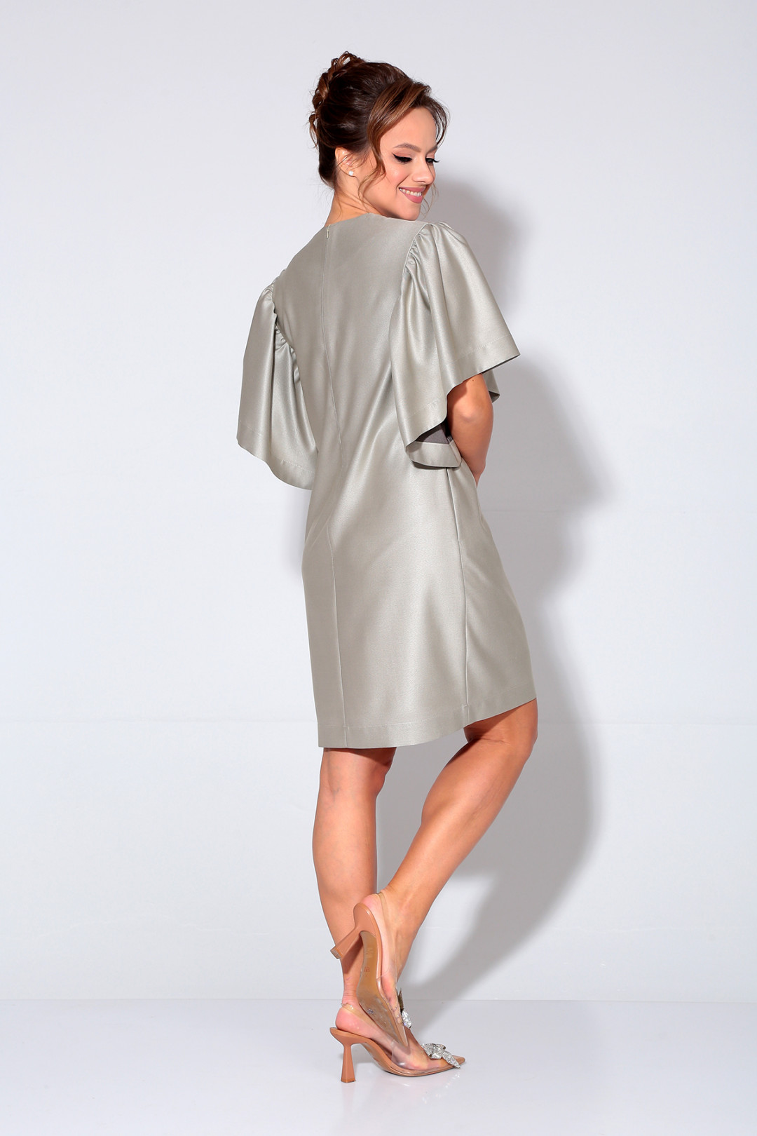 Платье Лиона-Стиль 870 бежево-серебристый