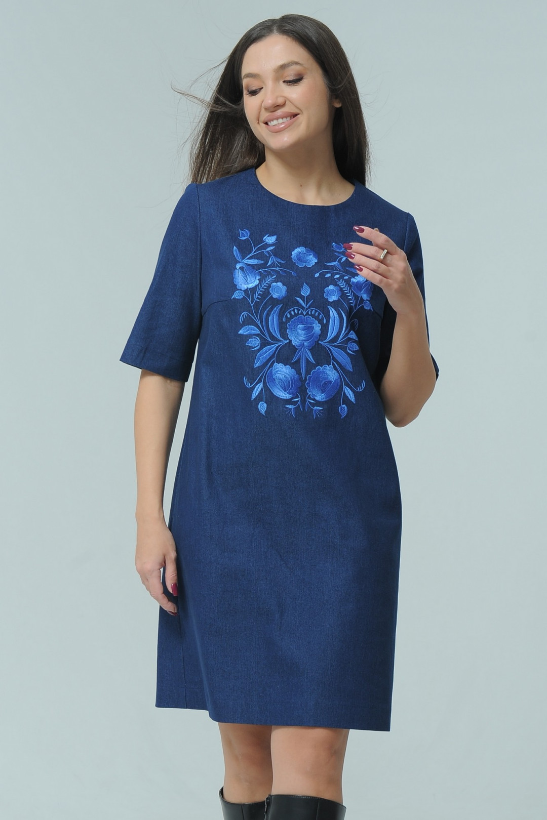 Платье MA CHERIE 4032 темно-синий однотон