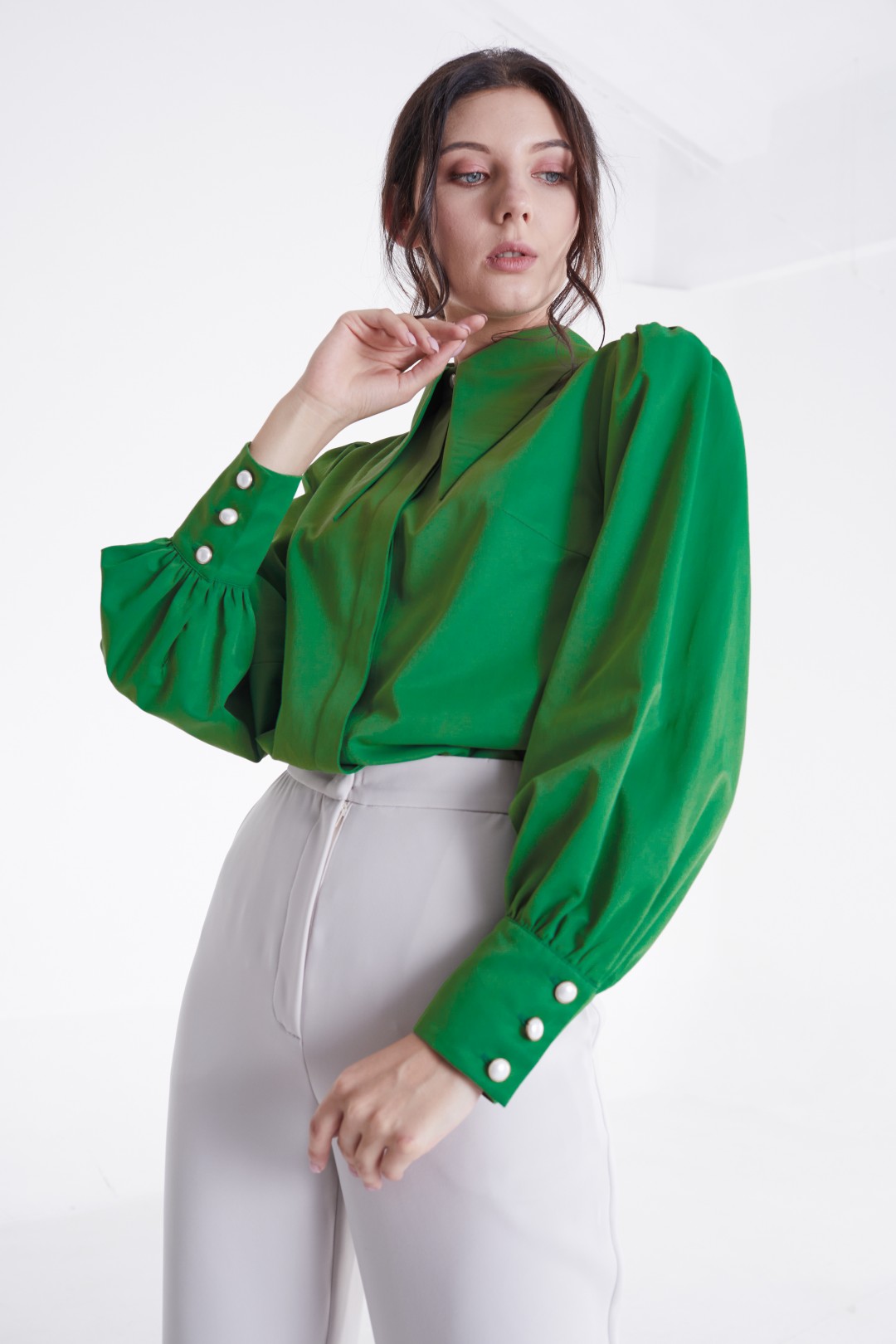 Блузка MALI 621-097 темно-зеленый