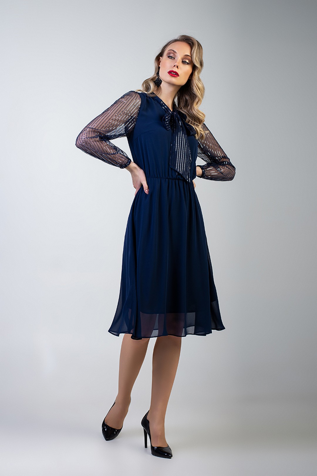 Платье MARIKA 356 тёмно-синий