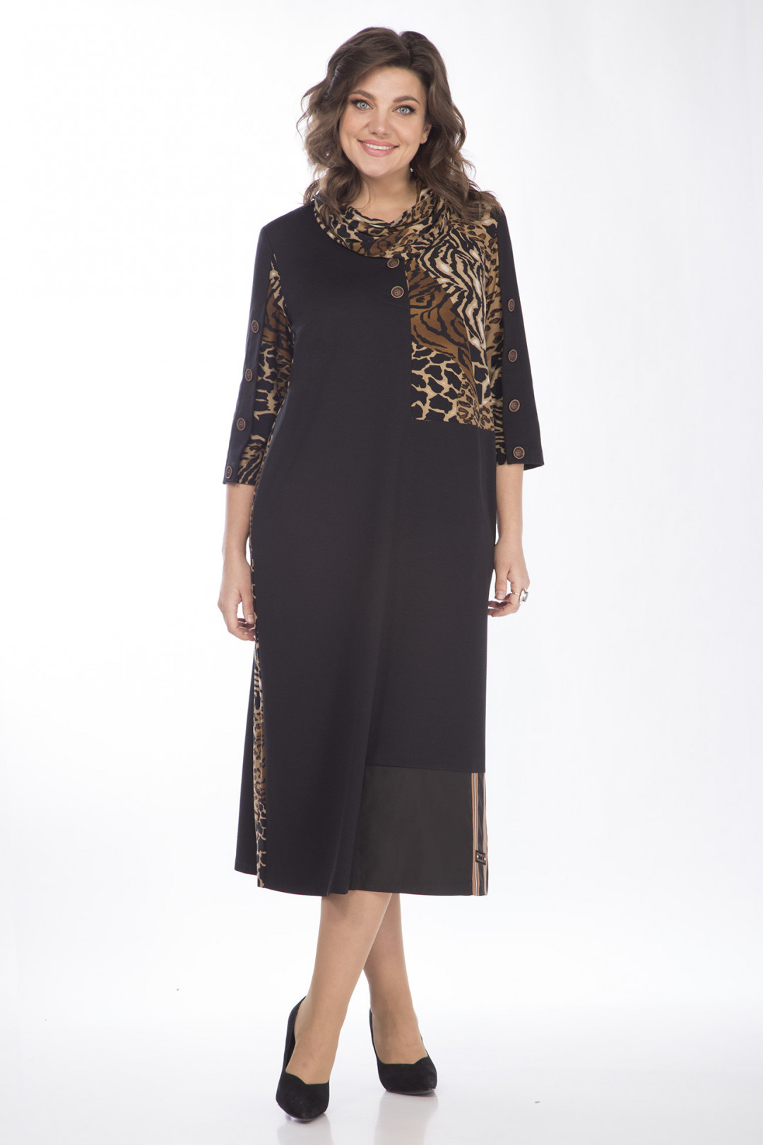 Платье Matini 3.1632/1 черный+леопард