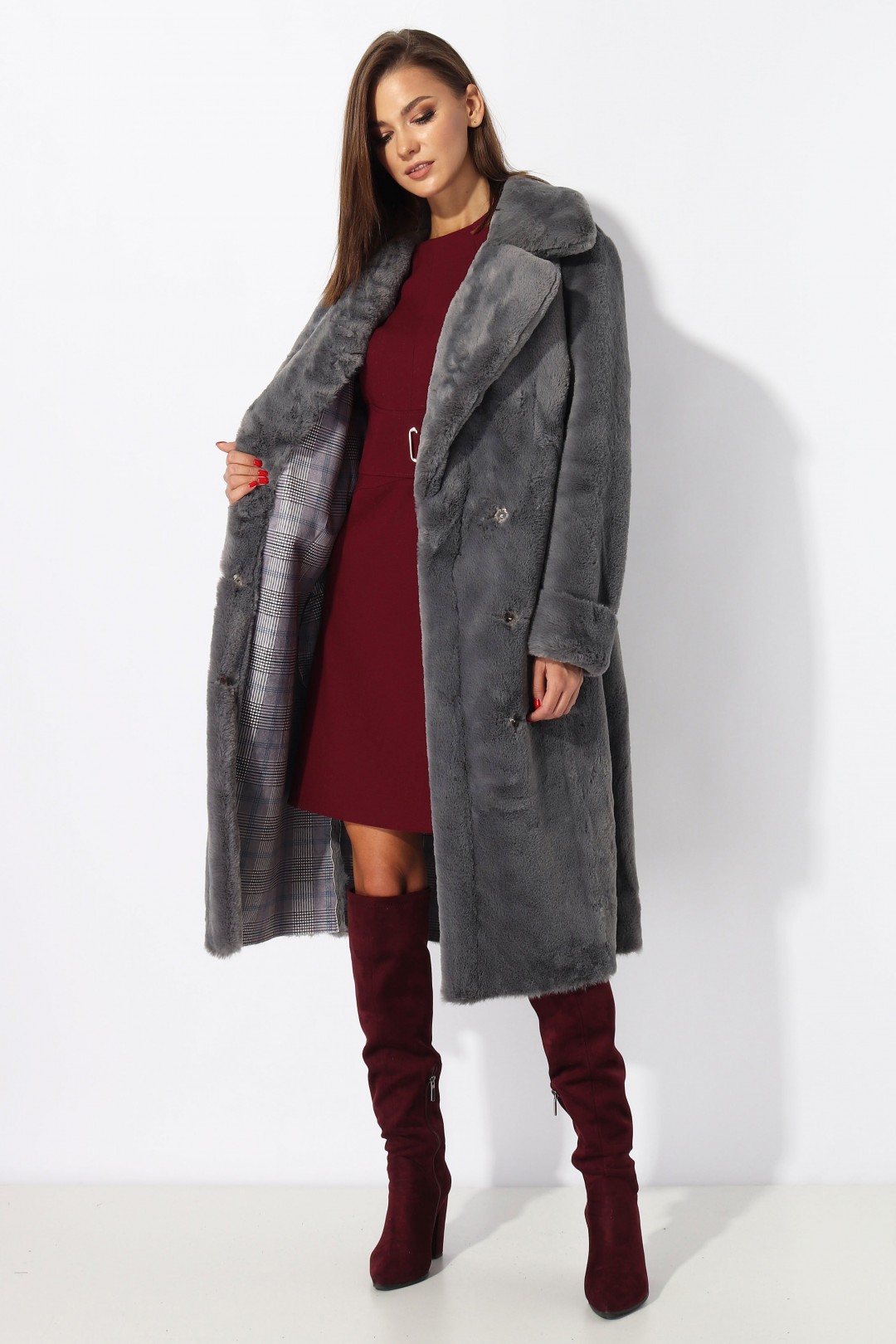   Пальто МиА-Мода 1194 серый