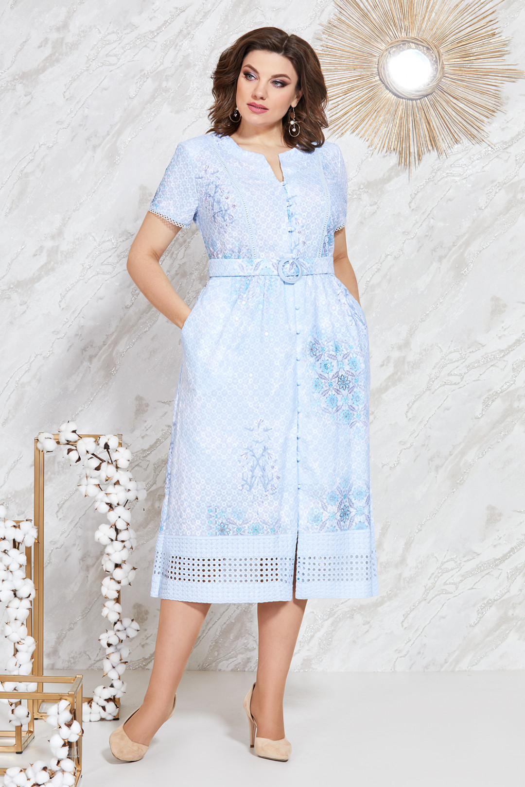 Платье Mira Fashion 4952-3 голубой