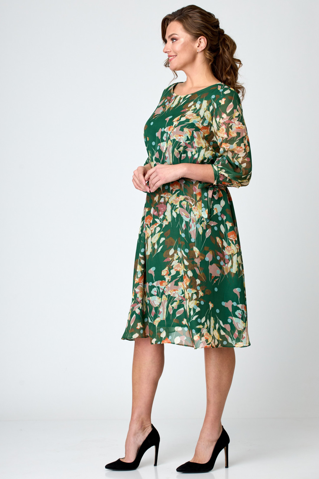 Платье Мишель Шик 2049 зеленый, цветы