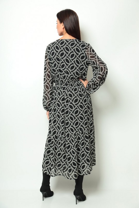 Платье Мишель Шик 2061 черный, цепи